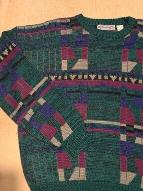 Vintage 80s Geometric Knit Sweater